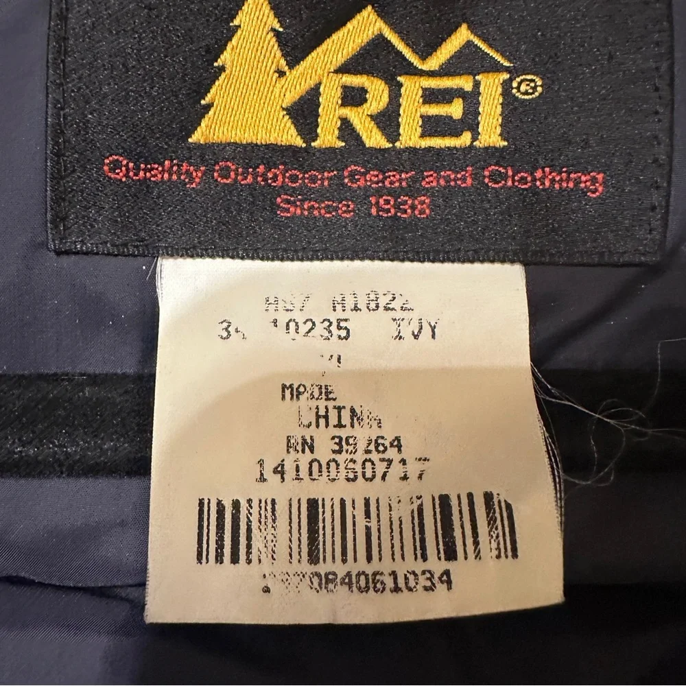 Men's Forest Green Vintage 90s REI Down Puffer Vest XL Outdoor Camping Hiking